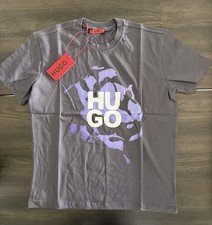 Hugo Boss grey Men's Logo Crew-Neck Short Sleeve T-Shirt, Size XL