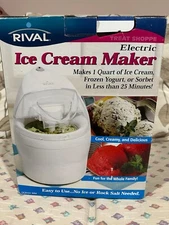 RIVAL ELECTRIC ICE CREAM MAKER 1  QT GC8101 NEW FROZEN YOGURT OR SORBET