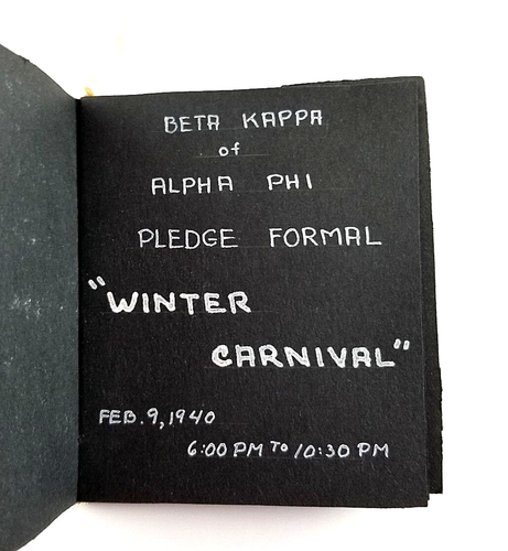 Beta Kappa Of Alpha Phi Pledge Programma formale di carnevale invernale 1940 Pattinatore su ghiaccio - Foto 4 di 7