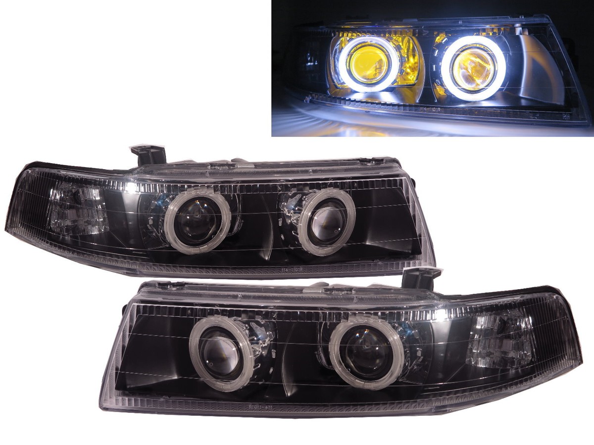 MIRAGE 1998-2001 Sedan 4D CCFL Projector Headlight V2 Black for