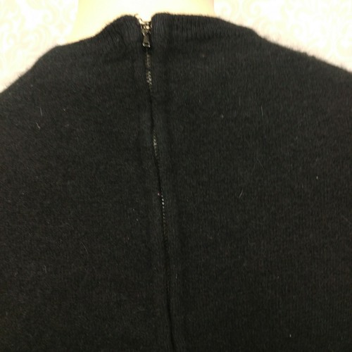 Vintage 60s Beaded Sleeveless Shell Wool Sweater Top Black Size S Prinstyle - Bild 9 von 12