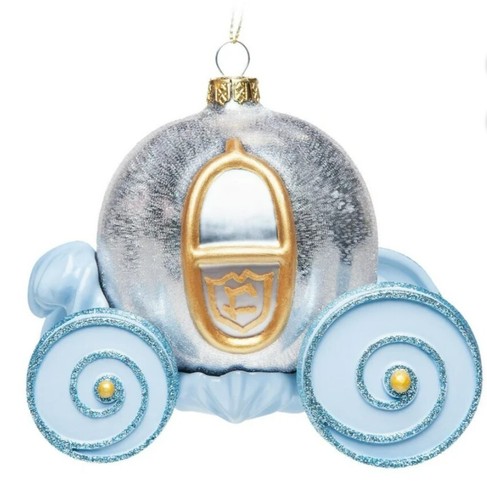 Disney Parks Glass Cinderella Coach Princess Ornament New With Tags - Foto 1 di 3
