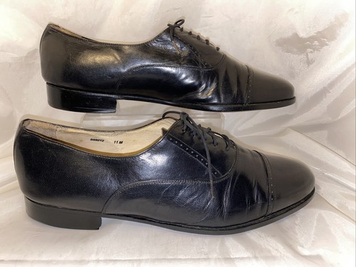 Botany 500 Men’s Cap Toe Dress Shoes Size 11M Black Leather M3*N - Bild 3 von 7