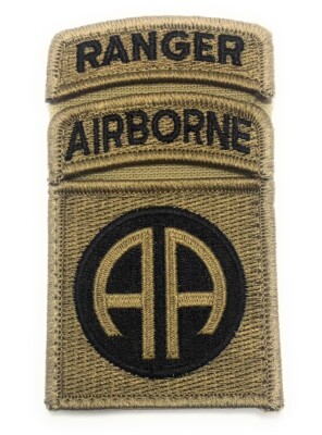 82nd Airborne OCP Patch w/ABN and RANGER tab sewn together W/ hook
