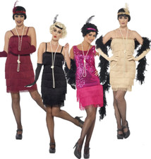 Adult 1920's Flapper Great Gatsby Ladies Fancy Dress Costume Sizes 8-24