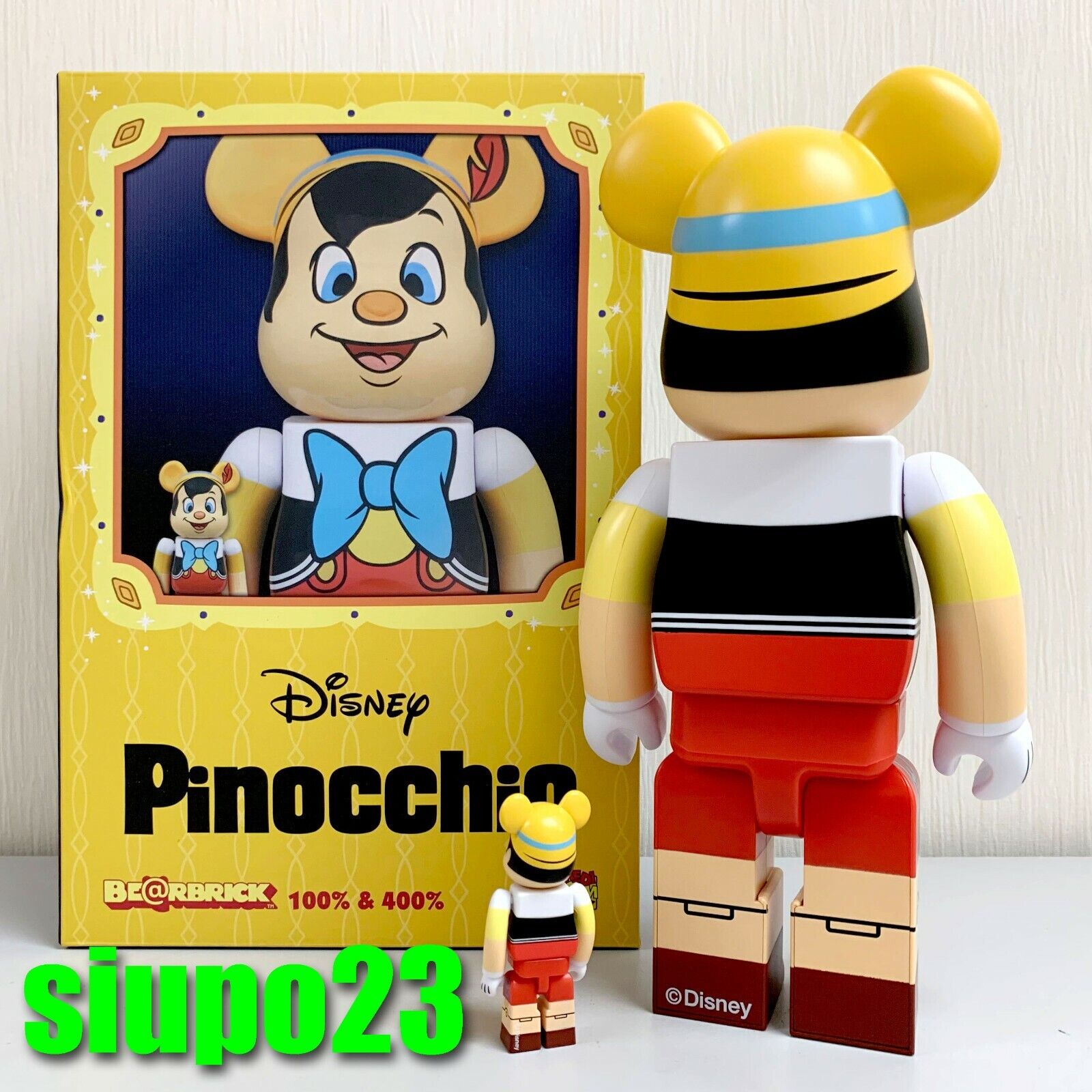 Medicom 400% + 100% Bearbrick ~ Disney Pinocchio Be@rbrick ...