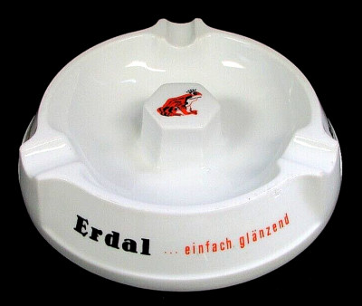 ERDAL Frog Logo Shoe Polish Cigar Novelty Advertising Ashtray VTG Bavaria German