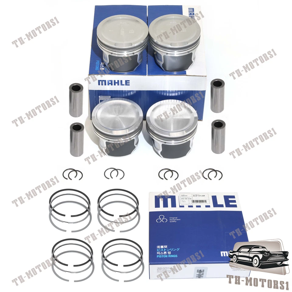 Juego de 4 pistones y anillos de motor 81 mm STD para VW Jetta Beetle Golf GTI Audi A4 1.8T Foto 2 de 4