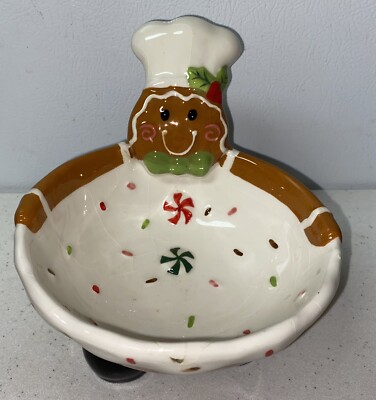 Vintage CIB Gingerbread Man Candy / Nut Dish W/box