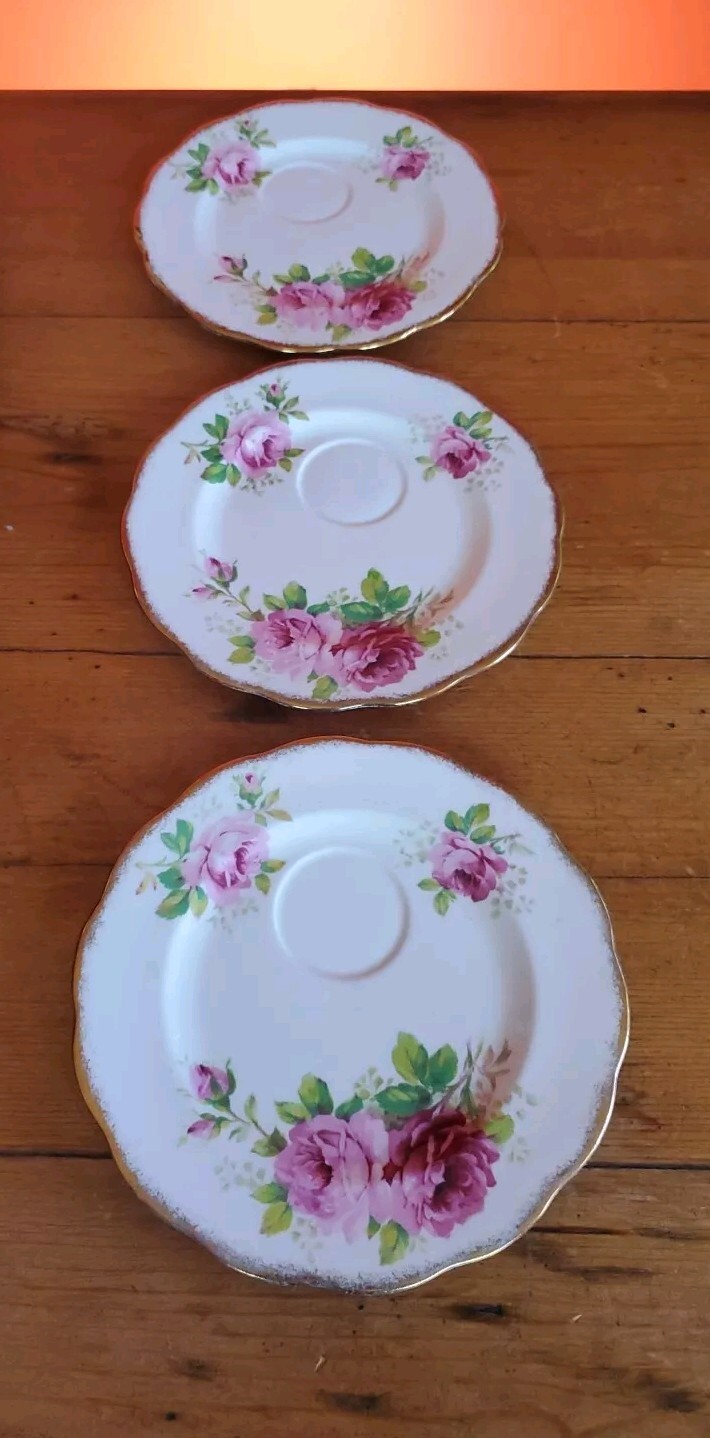 Royal Albert American Beauty Bone China Tea Plate with Pink Roses UK Made