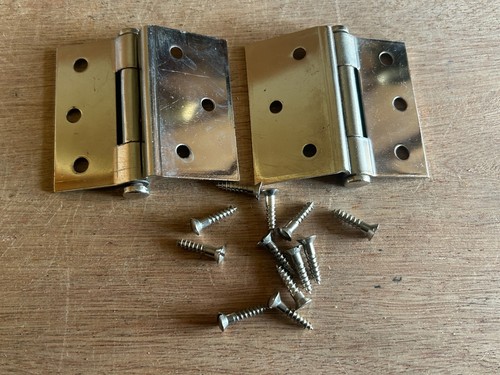 Hinge Button Tip 2-1/2" National 452 USA Nickel Finish Orna Butts Lot 2 Pair - Foto 15 di 24