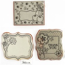 Hero Arts Lot of 3 Clings Unmounted Rubber Stamps Cherries Thank You Floral