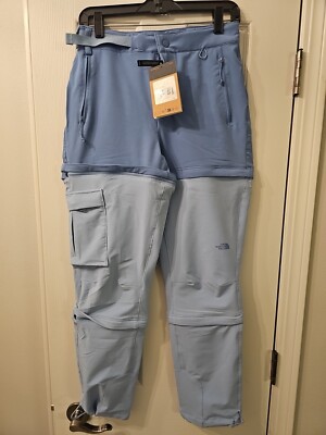 North Face Bridgeway Zip-Off Women Hiking 3-1 Pants Shorts Blue