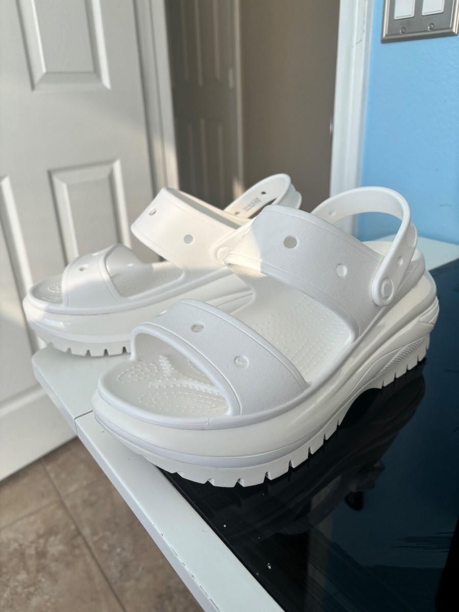◆CROCS◆ Public Mega Crush Sandals WT 24SUSD207989 Crocs Classic Mega Crush Sandal White 207989 High Heel Mens
