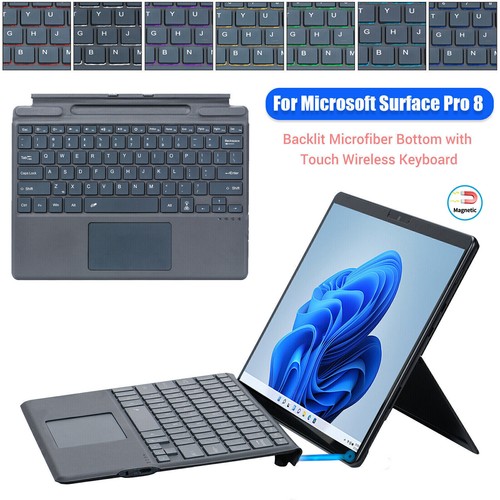Keyboard For Microsoft Surface Pro 3 4 5 3 6 7 8 9 X Wireless Bluetooth Backlit - Picture 33 of 40