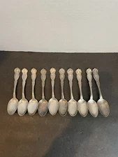 10 Silverplate Wm. Rogers Souvenir Spoons MN WA CO MA CA RI OR OK CT NH Preowned