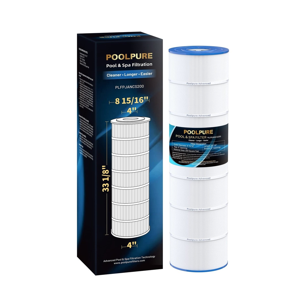 Poolfilter Kompatibel Mit Unicel C-8418, Jandy CS200 – 1 Stück, Filterfläche 200 M²