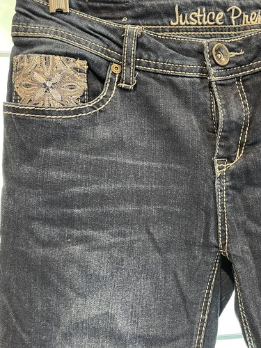 Girls Youth Jeans Justice Premium Size 18R Skinny Preowned 18 Inseam Capris - Picture 10 of 12