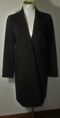 DIALOGUE Black Mid Length Button Coat Size S NWT