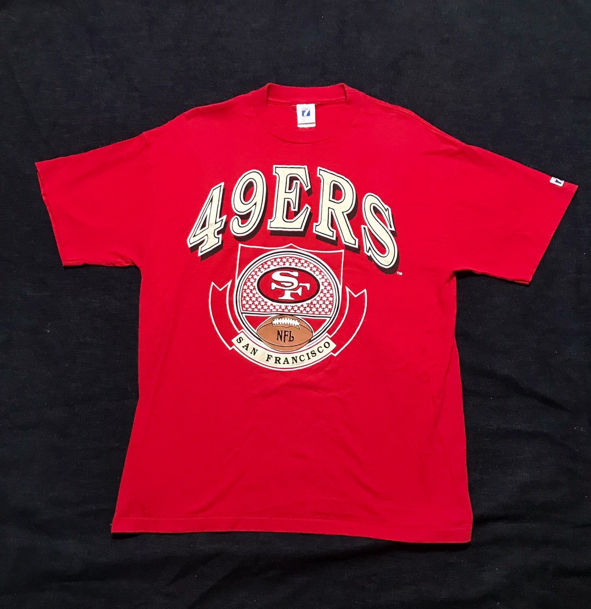 Vintage Logo 7 San Francisco 49ers T-shirt Size XL NFL USA 100
