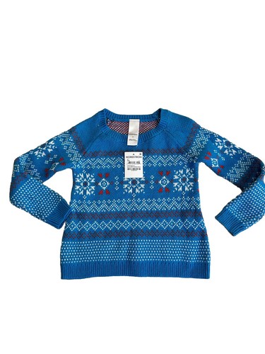 Nordstrom Matching Family Moments Fair Isle Sweater NWT Sz 4y Blue Cotton/Wool - Picture 2 of 11
