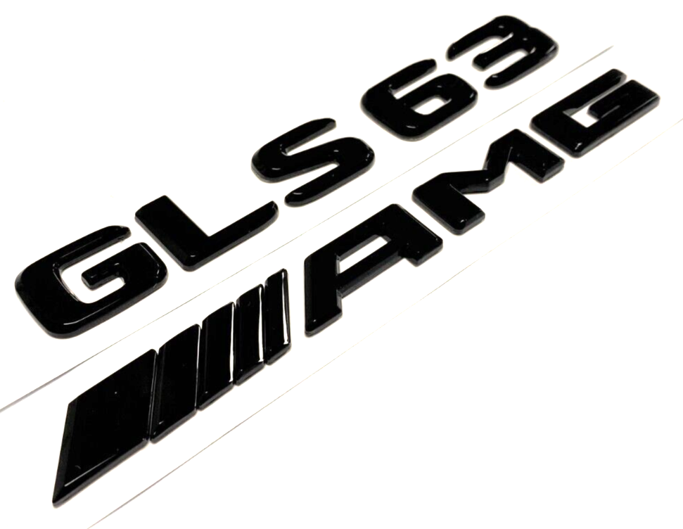 BLACK GLS63+AMG FOR MERCEDES REAR TRUNK EMBLEM BADGE NAMEPLATE DECAL NUMBERS
