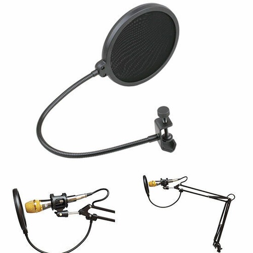 New Double Layer Studio Microphone Wind Screen Mask Filter Equipment Portable - Picture 3 of 10
