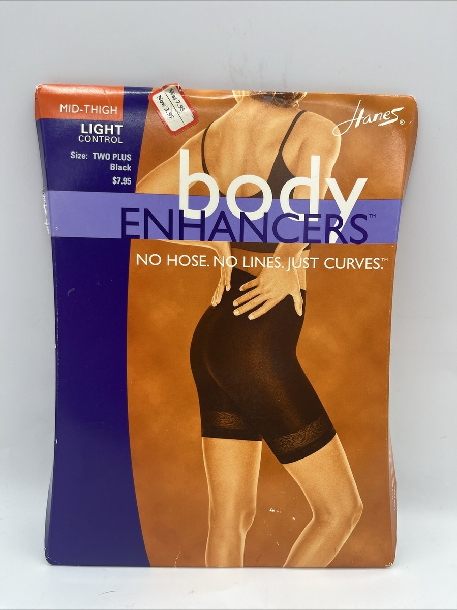 Hanes Body Enhancers Size Two Plus Black Shapewear Mid Thigh Hanes Body Enhancers Size Two Plus Black Shapewear Mid Thigh