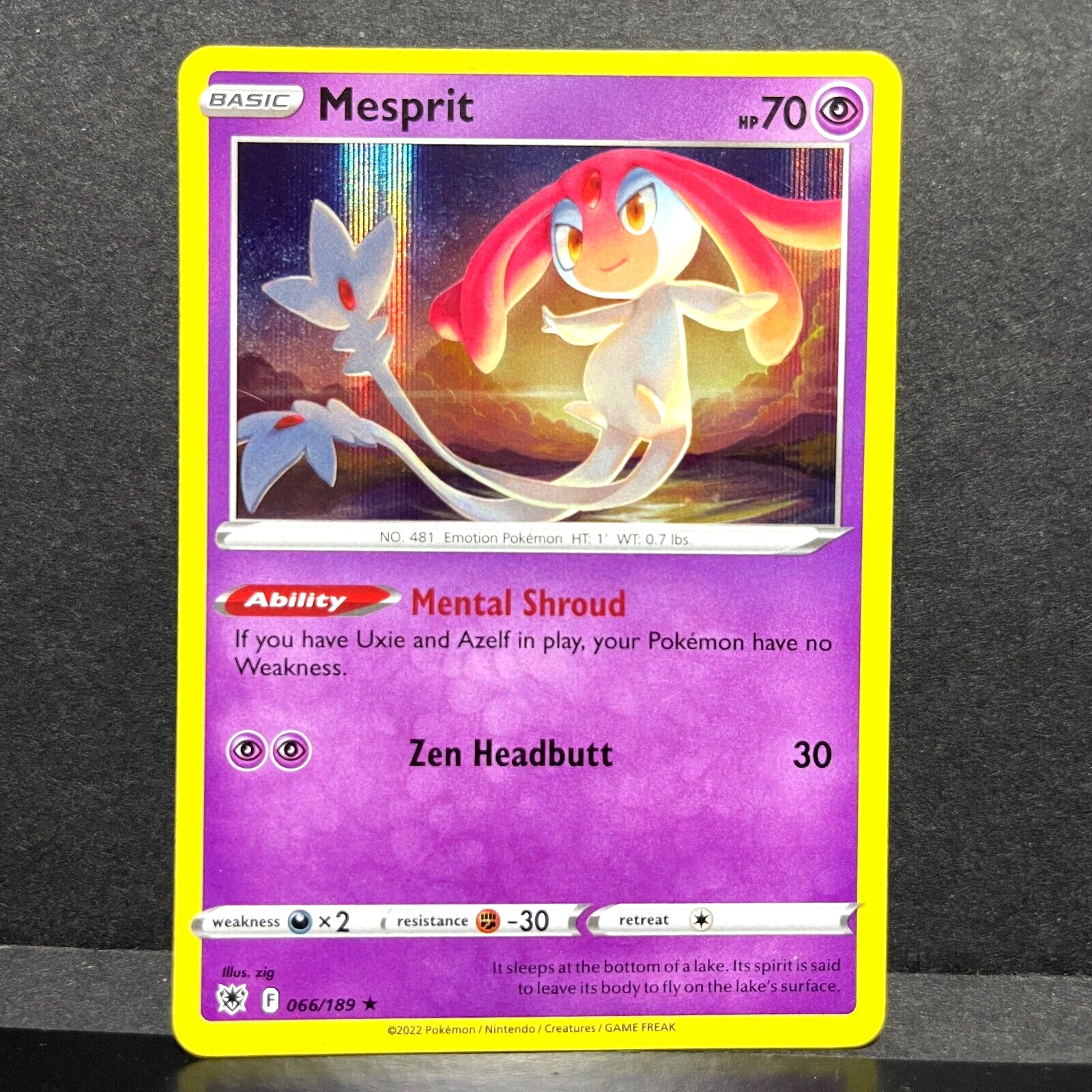 2022 POKEMON ASTRAL RADIANCE MESPRIT 066/189 HOLO (RARE)