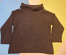 Rafaella Angora Lambswool Black Turtleneck Sweater SIZE Medium PRE-OWNED 