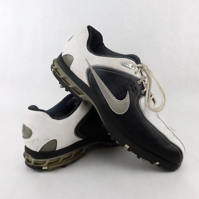 Nike Golf Shoes Men's 11 Black White Zoom Air Leather Spikes Nike Golf Shoes Men's 11 Black White Zoom Air Leather Spikes