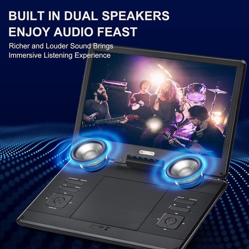 14 inch portable DVD player with remote control Rechargeable battery - Picture 3 of 10