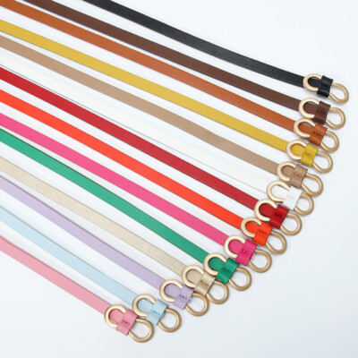 Schmaler Taillengürtel Damen Mit Blumen-Deko - 0,3 Zoll PU Leder Boho Style