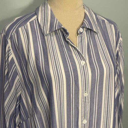 Abito J Jill nuovo con etichetta pullover a righe verticali pullover rayon con tasche taglia 2X - Foto 3 di 7