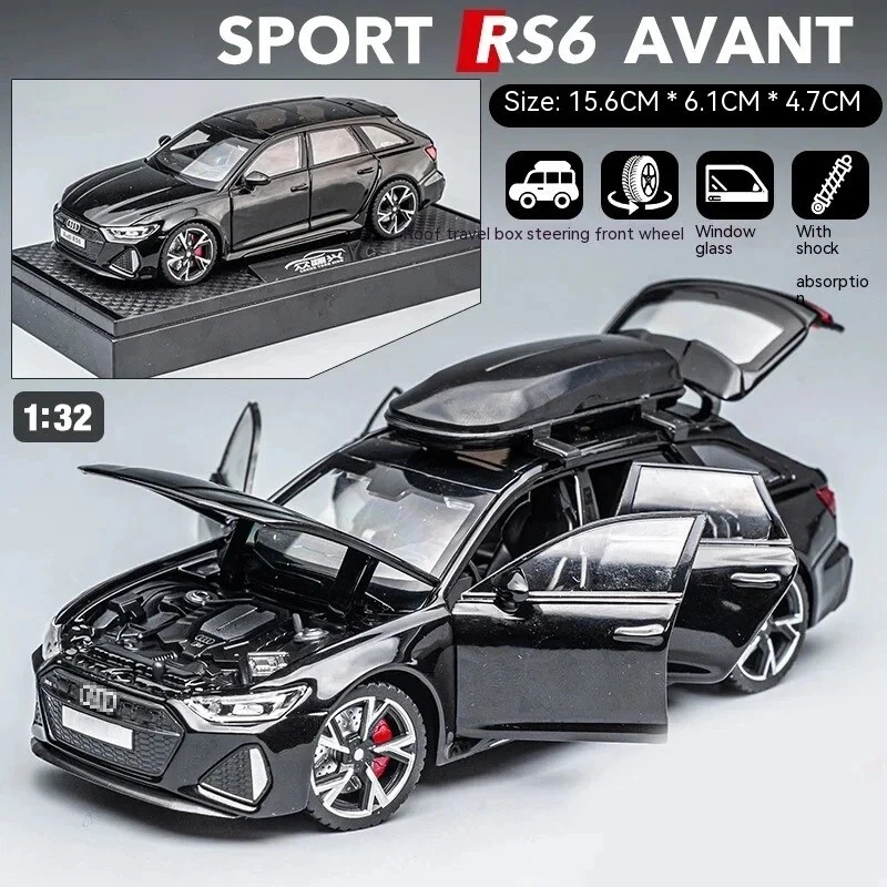 1:32 Audi RS6 Spielzeug Automodell mit Licht und Ton, Dekoration, Geschenk, Deko - Bild 3 von 4