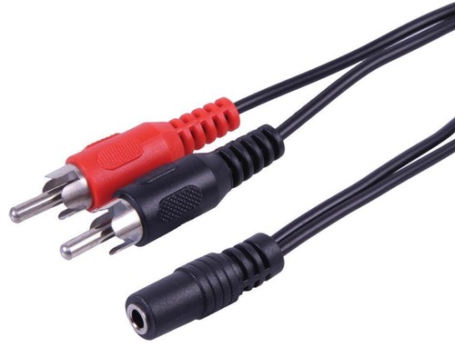 Cavo Stereo Per Collegamento Casse-Scheda Audio 1 Connettore 3,5 Mm. - 2 Connettori Cinch  Rca Maschio Mt 20 P 22972