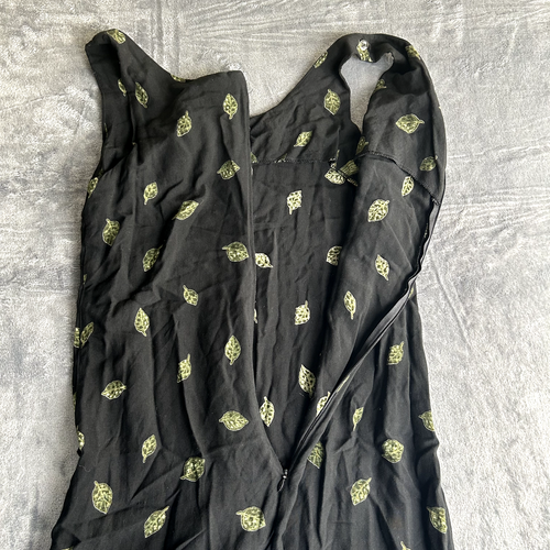 Vintage Worthington Sleeveless Safari Leopard Maxi Dress Black Size 8 Petite 90s - Picture 6 of 8