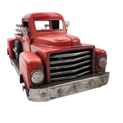 -11'' Iron Classic Red Truck Pick-up Model Collectible Vehicle Decoration, A - Picture 5 of 7
