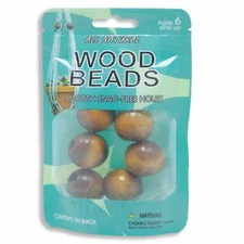 Pepperell Braiding Round Wood Bead 25mm-Maple (Pack of 6)