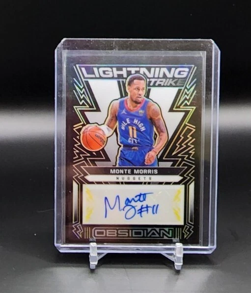 2021-22 Obsidian Monte Morris Lightning Strike Auto /10 GOLD SSP Wizards