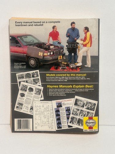 General Motors Buick Oldsmobile Pontiac Haynes Manual de reparación # 38025 - Imagen 2 de 2
