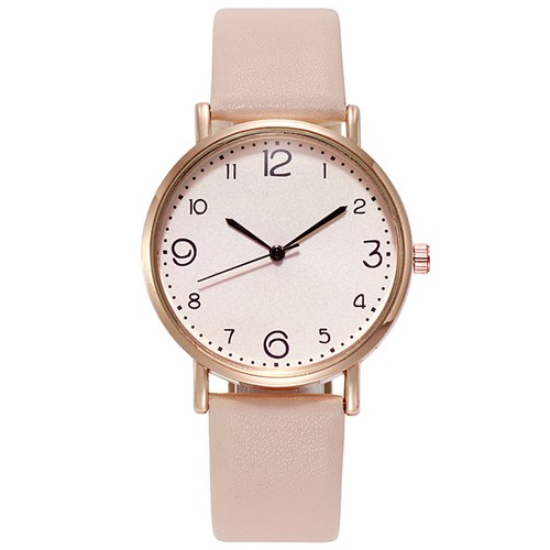 Women Fashion Dress Watch White Dial Rose Gold Faux Leather Ladies Quartz Watch - Foto 8 di 15