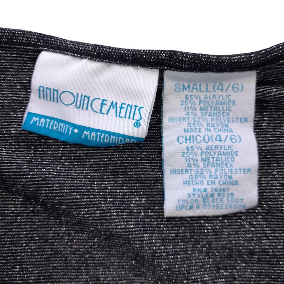 Announcements maternity top S(4-6)pullover/charcoal+glitter/gathered/front lined - Image 3 of 4