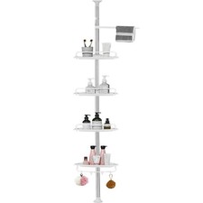 4 Ablagen Teleskopregal Teleskop Duschregal Eckregal Höhenverstellbar Badregal