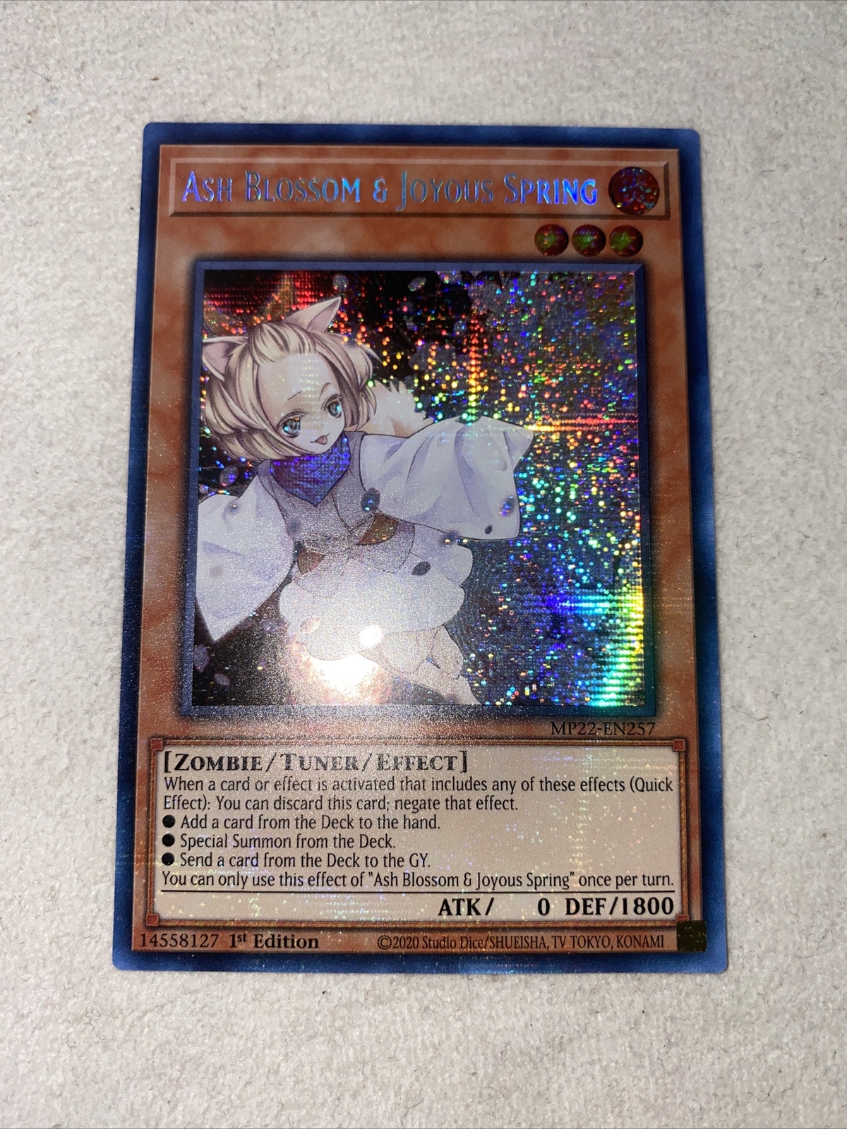 🔥 Yugioh MP22EN257 Ash Blossom and Joyous Spring PRISMATIC SECRET RARE