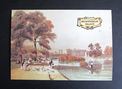 VINTAGE 6''x 4'' LEINWAND STIL KUNST KARTE BUCKINGHAM PALACE LONDON von THOMAS JUNGEN