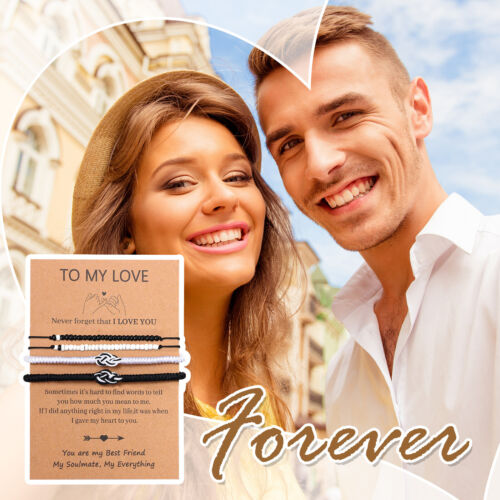 4Pcs His Hers Infinity Love Promise Matching Braided Rope Bracelets Couple Gifts - Picture 3 of 7