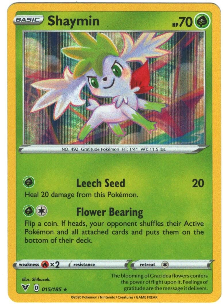 Shaymin 15/185 Vivid Voltage Holo Rare Pokemon Card Pokémon TCG 015
