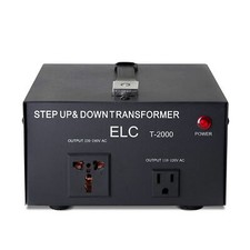 ELC T-2000 2000-Watt Voltage Converter Transformer w/ Circuit Breaker Protection