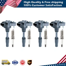 4X UF680 Ignition Coil&4X Spark Plug Set for Cadillac ATS CT6 CTS Chevy Camaro